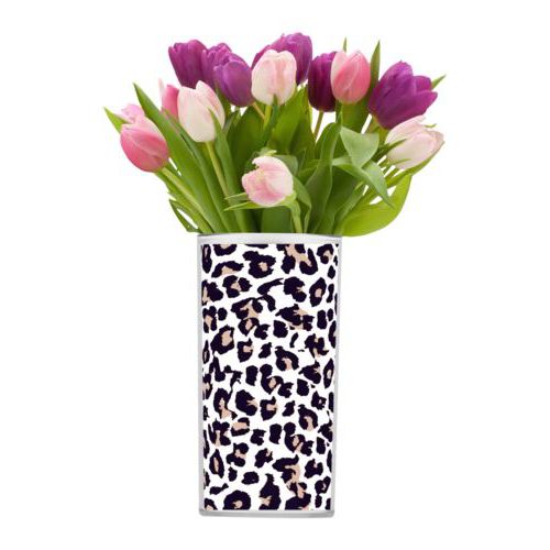 Personalized vase personalized with leopard pattern