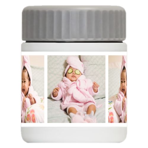 Personalized 12oz food jar personalized with photos