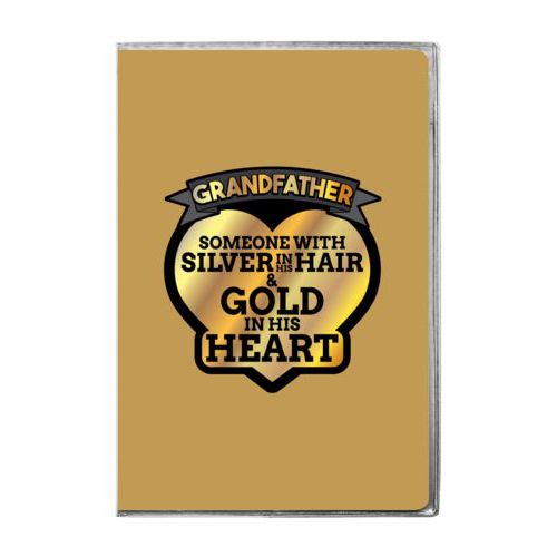 Personalized journal personalized with the saying "Grandfather: someone with silver in his hair and gold in his heart"