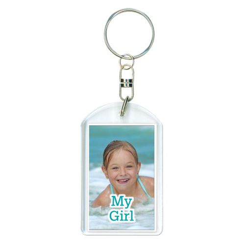 Personalized keychain personalized with photo and the saying "My Girl"