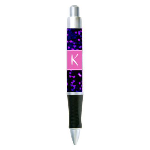 Personalized pen personalized with dream hearts pattern and initial in pink
