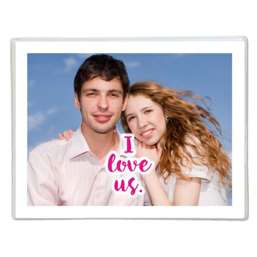 Personalized note cards personalized with photo and the saying "I love us"