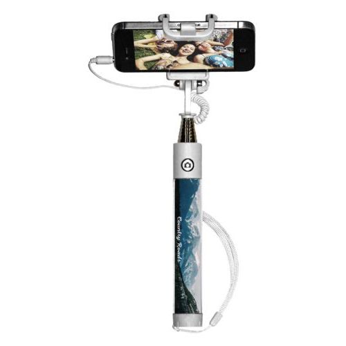 Personalized selfie stick personalized with photo and the saying "Country Roads"