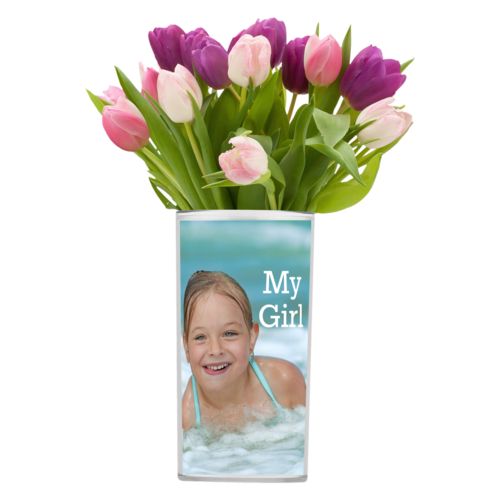 Personalized vase personalized with photo and the saying "My Girl"