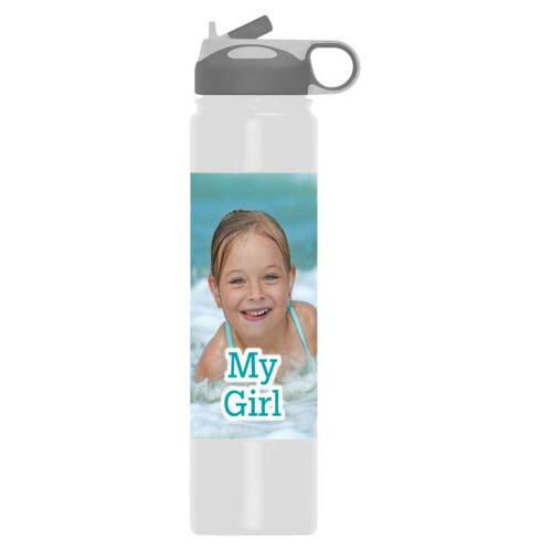 Thermal water bottle personalized with photo and the saying "My Girl"