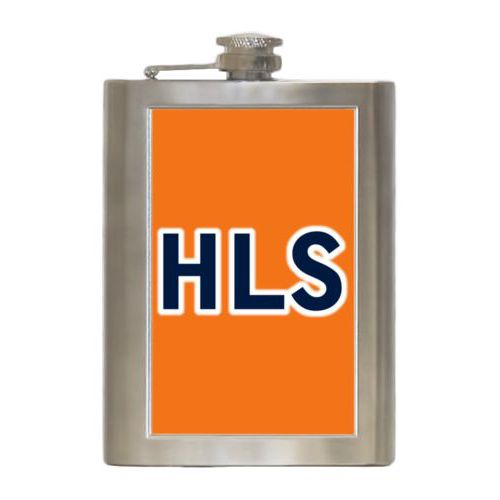 Personalized 8oz flask personalized with the saying "HLS"