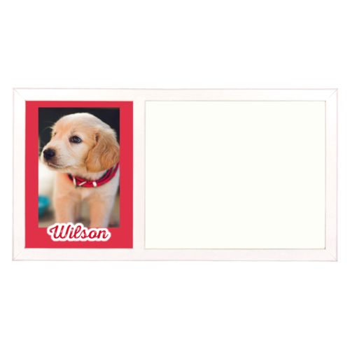 Personalized white board personalized with photo and the saying "Wilson"