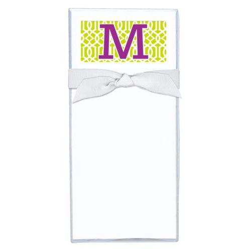 Personalized note sheets personalized with ironwork pattern and the saying "M"