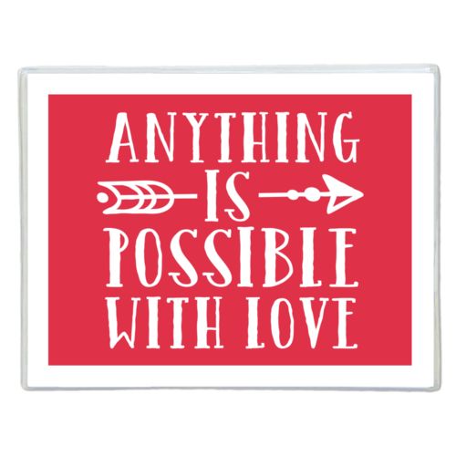 Personalized note cards personalized with the saying "anything is possible with love"