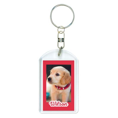 Personalized keychain personalized with photo and the saying "Wilson"