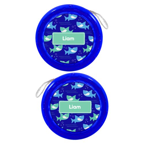 Personalized yoyo personalized with sharks pattern and name in mint