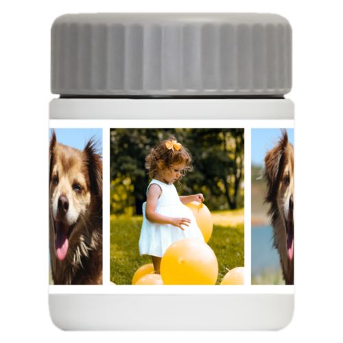 Personalized 12oz food jar personalized with photos