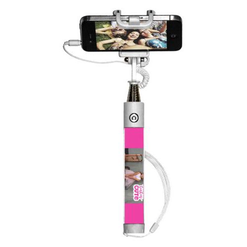 Personalized selfie stick personalized with photo and the saying "tutu cute"