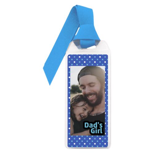 Personalized book mark personalized with small dots pattern and photo and the saying "Dad's Girl"