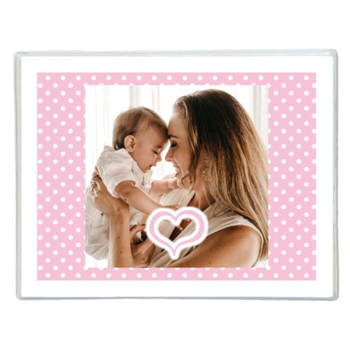 Personalized note cards personalized with small dots pattern and photo and the saying "Heart Outline"