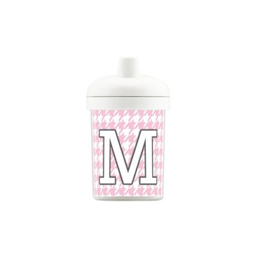 Personalized toddlercup personalized with houndstooth pattern and the saying "M"