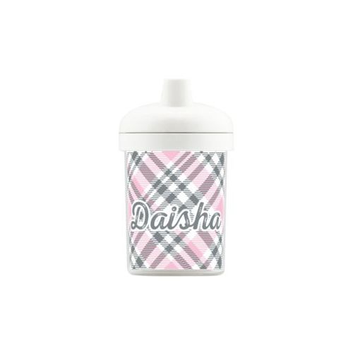 Personalized toddlercup personalized with tartan pattern and the saying "Daisha"