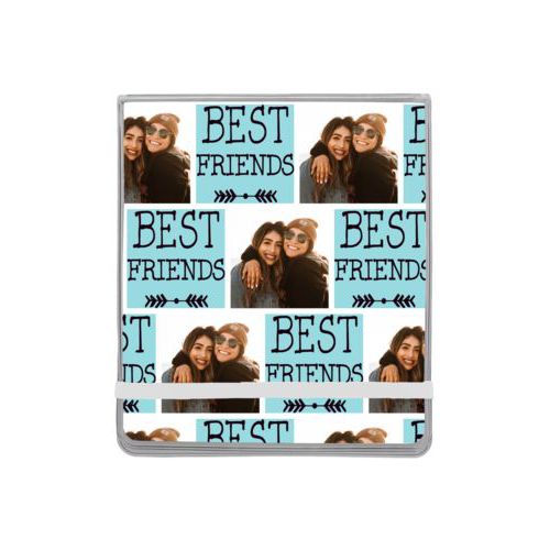 Personalized manicure set personalized with a photo and the saying "Best Friends" in black and robin's shell
