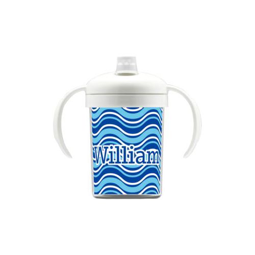 Personalized sippycup personalized with surge pattern and the saying "William"