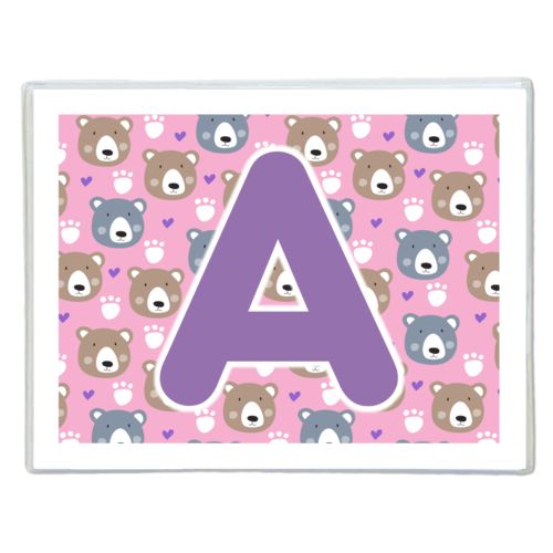 Personalized note cards personalized with bears pattern and the saying "A"