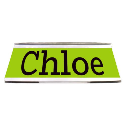 Personalized pet bowl personalized with the saying "Chloe"