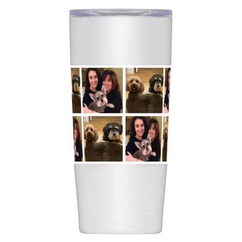 20oz insulated steel mug personalized with dog photos