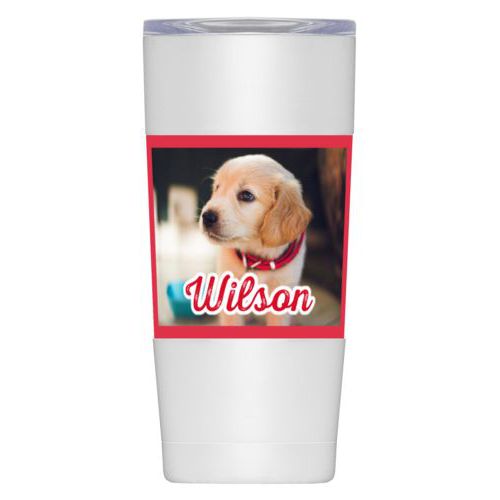 Personalized insulated steel mug personalized with photo and the saying "Wilson"