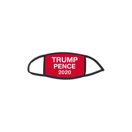 Custom facemask personalized with "Trump Pence 2020" on red design