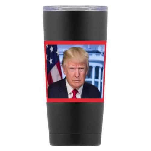 20oz double-walled steel mug personalized with Trump photo design