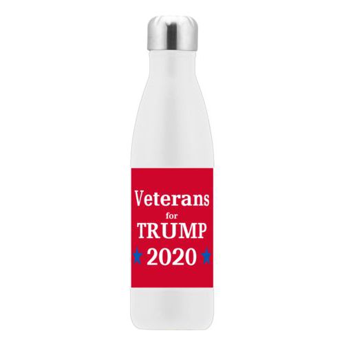 17oz insulated steel bottle personalized with "Veterans for Trump 2020" design