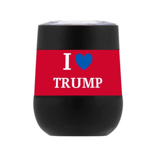 Personzlized insulated steel 8oz cup personalized with "I Love TRUMP" design