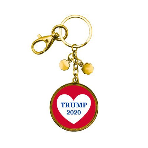 Personalized keychain personalized with "Trump 2020" in heart design