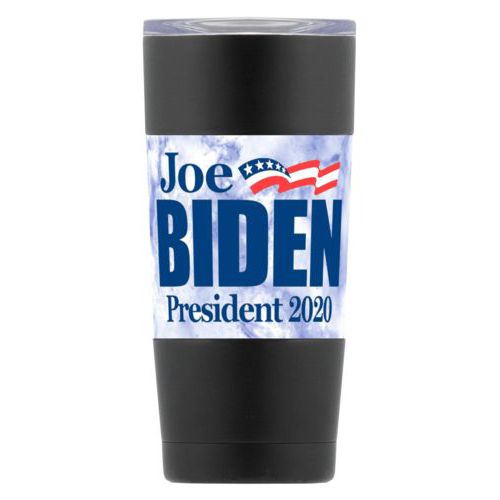 20oz insulated steel mug personalized with "Joe Biden President 2020" logo on cloud design