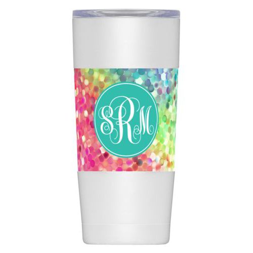 Personalized with glitter pattern and monogram in minty