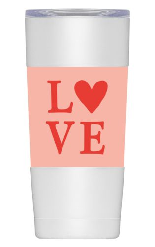 Personalized with the saying "love" in red punch and papaya Personalized with the saying "love" in red punch and papaya