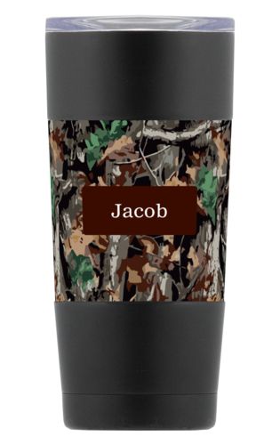 Personalized with hunting camo pattern and name in chocolate brown party goods Personalized with hunting camo pattern and name in chocolate brown party goods