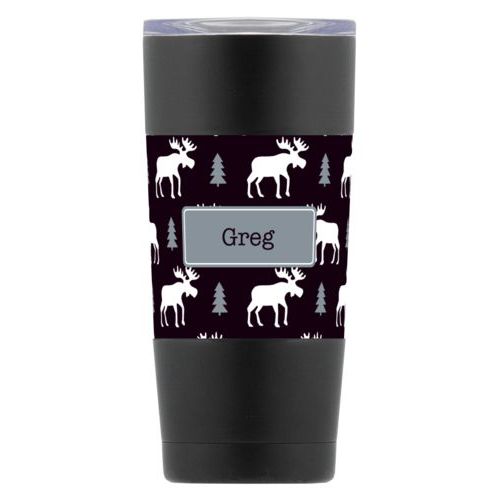 Personalized with moose pattern and name in sable