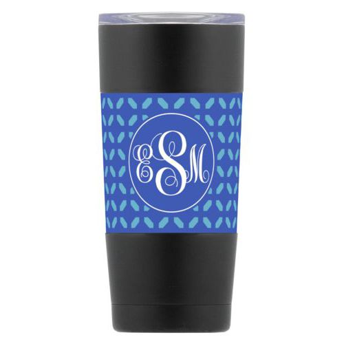 Personalized with clover pattern and monogram in cornflower and periwinkle
