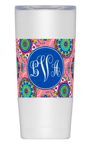 Personalized with east pattern and monogram in bright blue Personalized with east pattern and monogram in bright blue