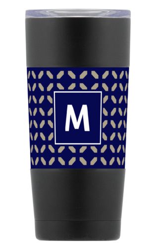 Personalized with clover pattern and initial in true navy and bark Personalized with clover pattern and initial in true navy and bark