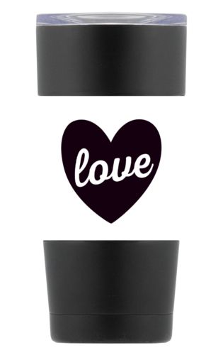 Personalized with the saying "love" in white and black Personalized with the saying "love" in white and black