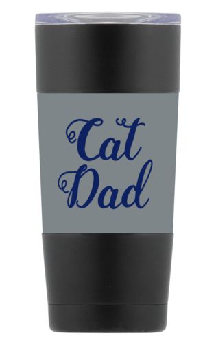 Personalized with the saying "cat dad" in navy blue and silver Personalized with the saying "cat dad" in navy blue and silver