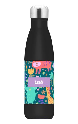 Custom insulated water bottle personalized with africa pattern and name in lavender Custom insulated water bottle personalized with africa pattern and name in lavender