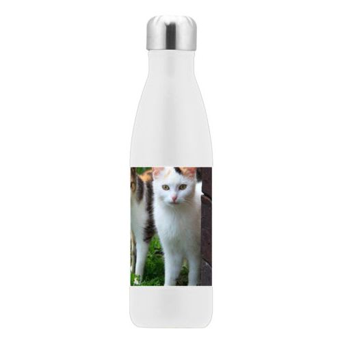 Custom insulated water bottle personalized with a photo
