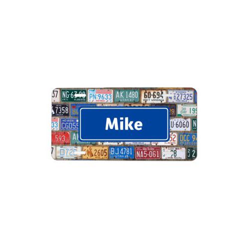 Best custom license plate personalized with license plates pattern and name in royal blue
