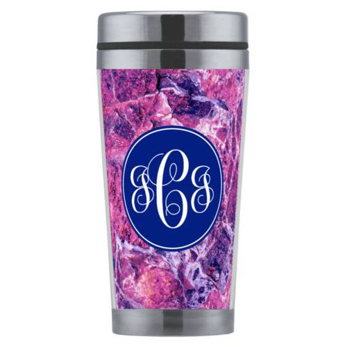Personalized with rose pattern and monogram in marine