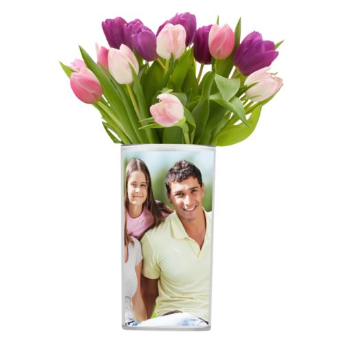 Personalized vases personalized with photo of dad and daughters