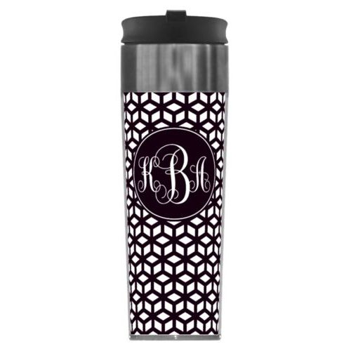 Personalized with triad pattern and monogram in black and white