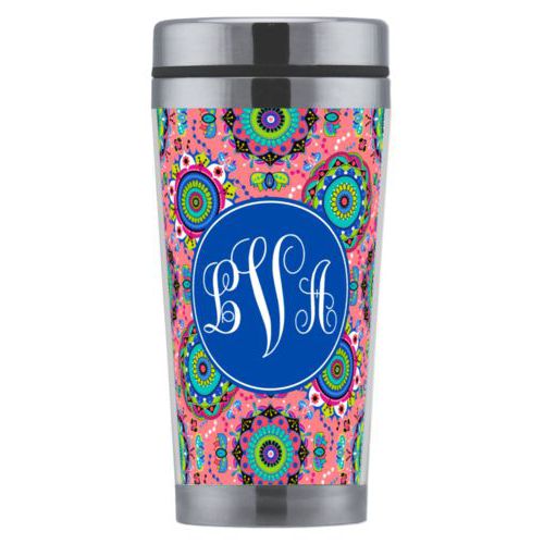 Personalized with east pattern and monogram in bright blue