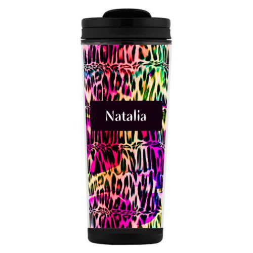Personalized with cheetah pattern and name in black licorice